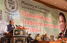 Prime Minister Nawaz Sharif announcing PM's Trade Enhancement Initiative at PM Office in Islamabad. Courtesy: PID