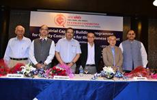 Ajit B Chavan, secretary, textiles committee, Subrata Gupta, joint secretary, ministry of textiles and Kei Funaki, ASEAN and South Asia regional manager, overseas coordination department, QTEC at the 