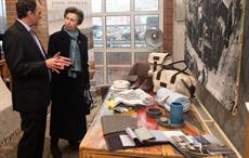 The Princess Royal visiting John Spencer Textiles; Pic: UKFT/ Andy Ford