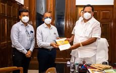 L-R: Saravanan, Board Member, ITF; Prabhu Dhamodharan, Convenor, ITF; and R Gandhi, Minister for Handlooms & Textiles, Govt. of Tamil Nadu. Pic: ITF