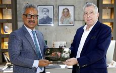 BGMEA president Faruque Hassan (left) with Ambassador of Brazil to Bangladesh, Joao Tabajara de Oliveira Junior. Pic: BGMEA