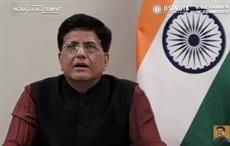 Indian minister Piyush Goyal speaking at the USIBC’s India Ideas Summit on October 7. Pic: Youtube/USIBC