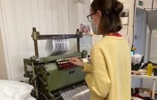 Hannah Bentley at Bristol Weaving Mill. Pic: UKFT