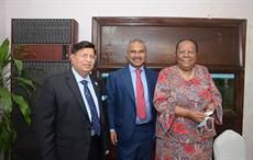 (L-R) Dr. A K Abdul Momen, Foreign Minister of Bangladesh; BGMEA President Faruque Hassan; and Dr. Naledi Pandor, Minister of International Relations and Cooperation of the Republic of South Africa. P