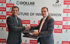 Rishi Vasudev (left), Founder, G.O.A.T Brand Labs Pte Ltd & Vinod Kumar Gupta, MD, Dollar Industries Limited at the signing of the JV agreement between their two companies. Pic: Dollar Industries Ltd