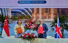 UK Secretary of State Anne-Marie Trevelyan alongside Singapore’s Minister-in-charge of Trade Relations S Iswaran. Pic: GOV.UK