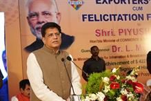 Piyush Goyal at Exporters meet cum Felicitation Programme in Tiruppur, Tamil Nadu. Pic: Twitter