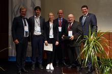 Paul Schlack Prize: (L-R) Friedrich Weninger, Robert Toondorf, Leonie Reinders, Frederic van Houte, Hilmar Fuchs, Robert van de Kerkhof. Pic: Austrian Fibers Institute