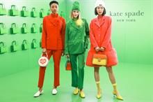 Chloe Lambert (centre) and Jia Tong (right) at the Kate Spade New York Fall 2023 Backstage. Pic: Yvonne Tnt/BFA.com