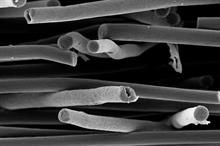 Scanning electron image of fibers in a novel electrospun nonwoven. Pic: UBT