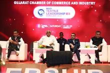 CM Bhupendra Patel at GCCI’s Textile Leadership Conclave 2023 in Ahmedabad. Pic: GCCI