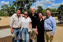 (L-R) David & Danielle Statham of Sundown Pastoral Company alongside David Heard, Cathy & Andrew Clennett of Hiringa Energy. Pic: Hiringa Energy