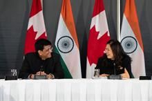 India’s minister of commerce, industry, and textiles, Piyush Goyal (left), and Canadian minister of international trade, Mary Ng (right). Pic: Mary Ng/Twitter