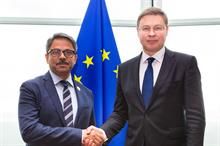 Mohammad Shahriar Alam and Valdis Dombrovskis. Pic: Valdis Dombrovskis/Twitter