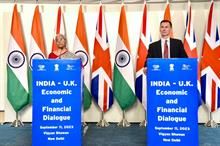 Indian finance minister Nirmala Sitharaman (left) and chancellor of the exchequer Jeremy Hunt (right). Pic: Indian ministry of finance/X (formerly Twitter)