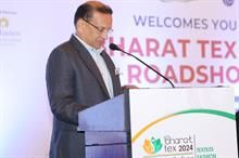 Narendra Goenka, chairman, AEPC at the Bengaluru roadshow. Pic: Bharat Tex 2024