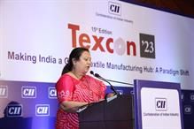 India's state minister for textiles Darshana Vikram Jardosh at the inaugural session of Texcon ’23 conference. Pic: CII 