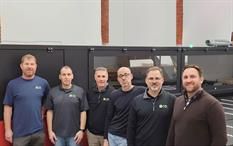 From left: Brian Rush and John Guglielmi (large format operators), Chris Abraham (Sr Account Executive), Nick Bova (VP/Co-owner), Brad Flagge (President), Craig Inglish (Partner) Pic: Agfa