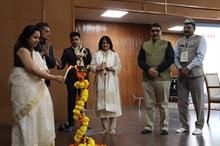 (L-R) Chandrima Chatterjee, Dr Sameer Sood, Ronak Chiripal, Mona Khandhar, Pradyumna Vyas and Captain Yogendra Yadav at the inauguration ceremony of 3rd International Conference. Pic: NIFT Gandhinagar