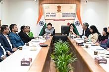 Textile Minister Piyush Goyal interacting with textile beneficiaries. Pic: @PiyushGoyal/X (formerly Twitter)