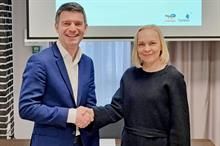 Thomas Philipon, CEO of TotalEnergies Corbion(L) and Suvi Haimi, CEO and Co-founder of Sulapac. Pic: TotalEnergies Corbion