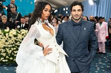 Laura Harrier wears couture denim look by Gap at Met Gala in NYC