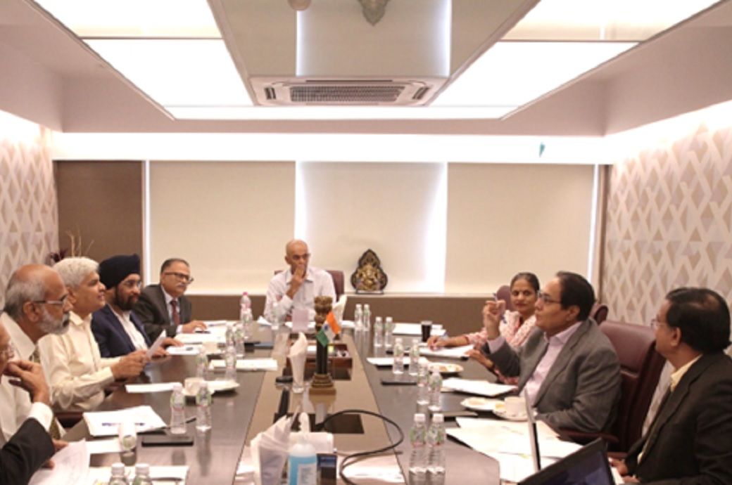 The India ITME Society jury engrossed in a discussion during the jury meet. Pic: ITME