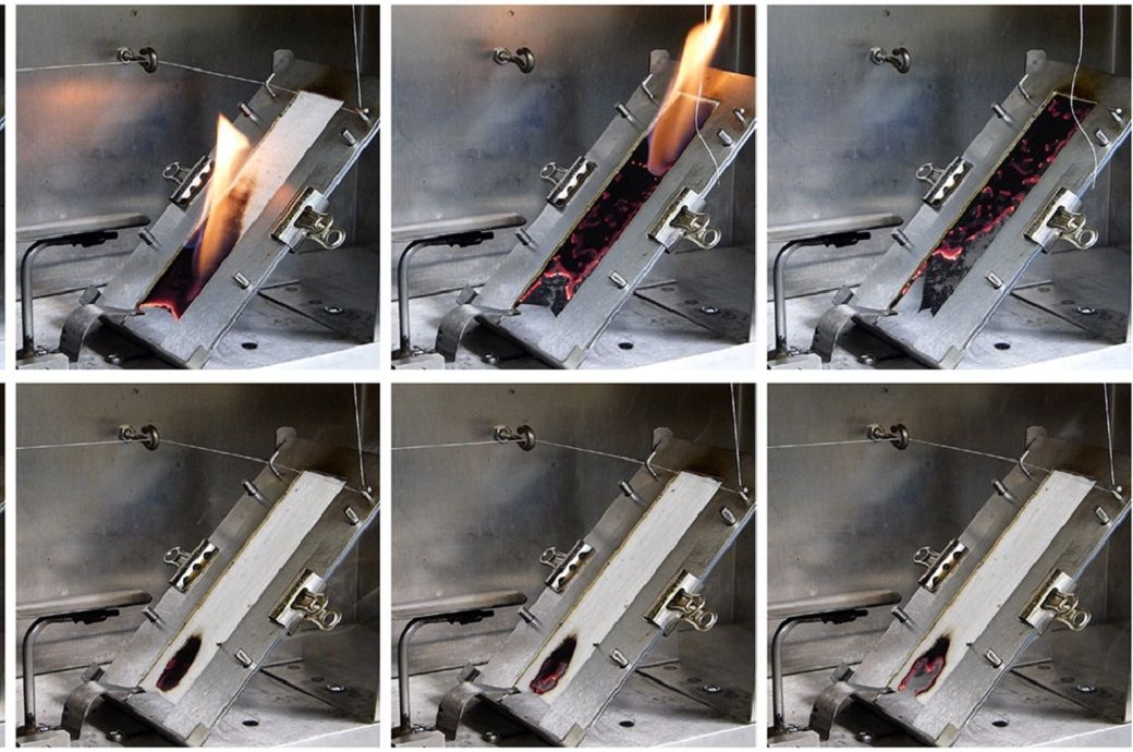 45° incline flame test. Pic: PLOS ONE