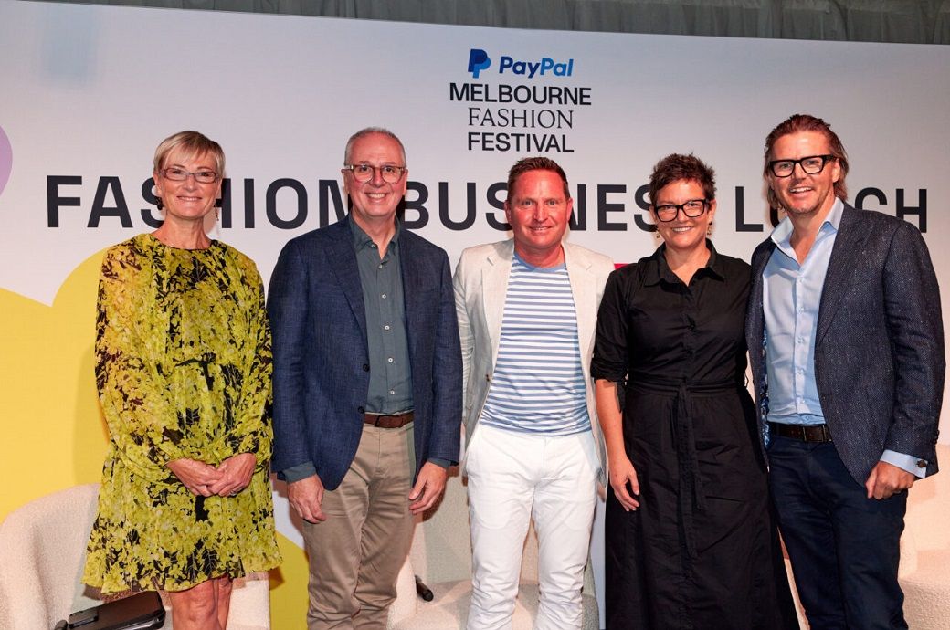 PayPal Melbourne Fashion Festival CEO Caroline Ralphsmith, Kmart Group MD Ian Bailey, PayPal Australia GM Andrew Toon, Cotton Australia