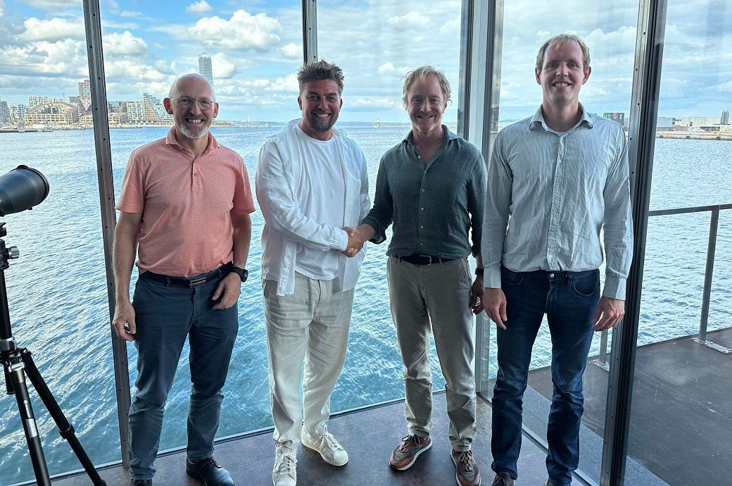 (L-R) Ojivind Hulgaard, Pond Global CEO and co-founder Thomas Brorsen Pedersen, Fiberpartner CEO Thomas Wittrup, and Ponds CTO Martin Jensen. Pic: Fiberpartner/LinkedIn