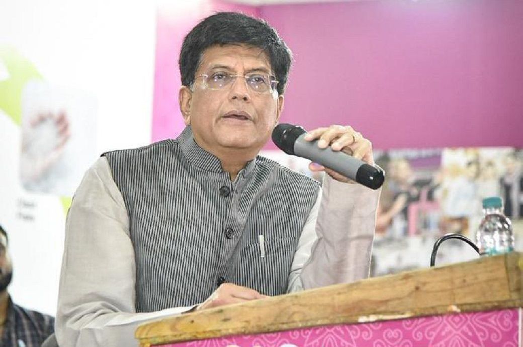 Indian minister Piyush Goyal at the 69th India International Garment Fair (IIGF). Pic: Twitter/@PiyushGoyal