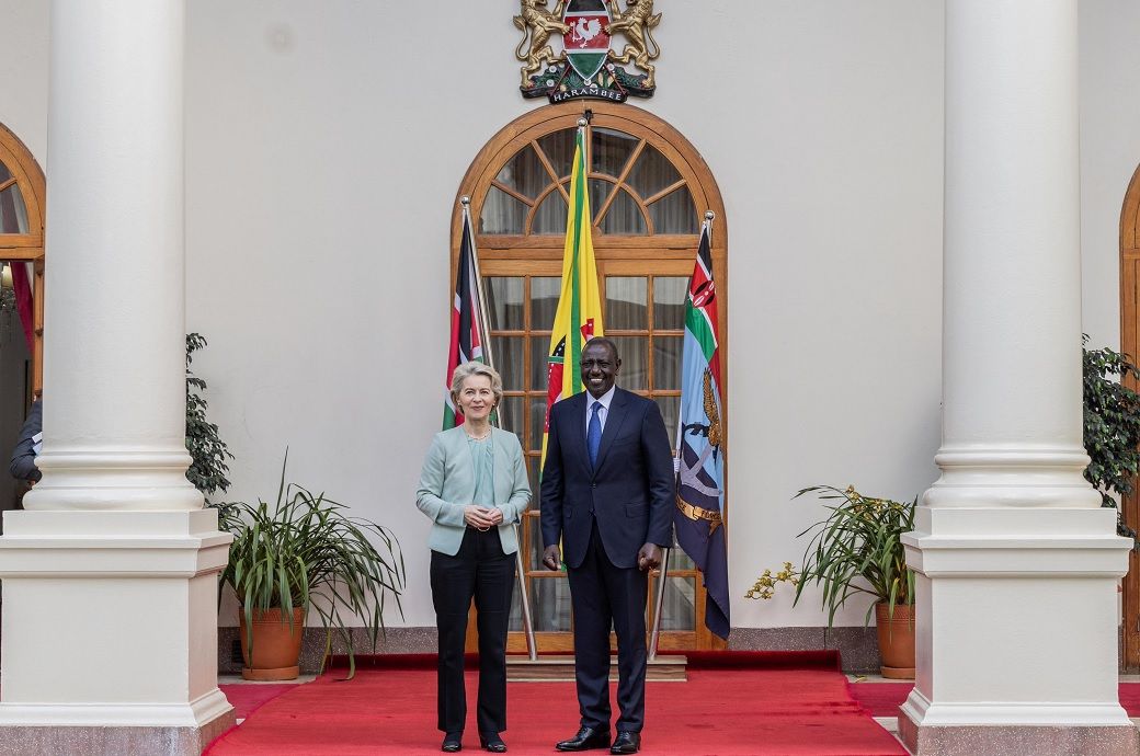 European Commission President Ursula von der Leyen (L) and Kenyan President Dr. William Samoei Ruto. Pic: @WilliamsRuto/X (formerly Twitter)