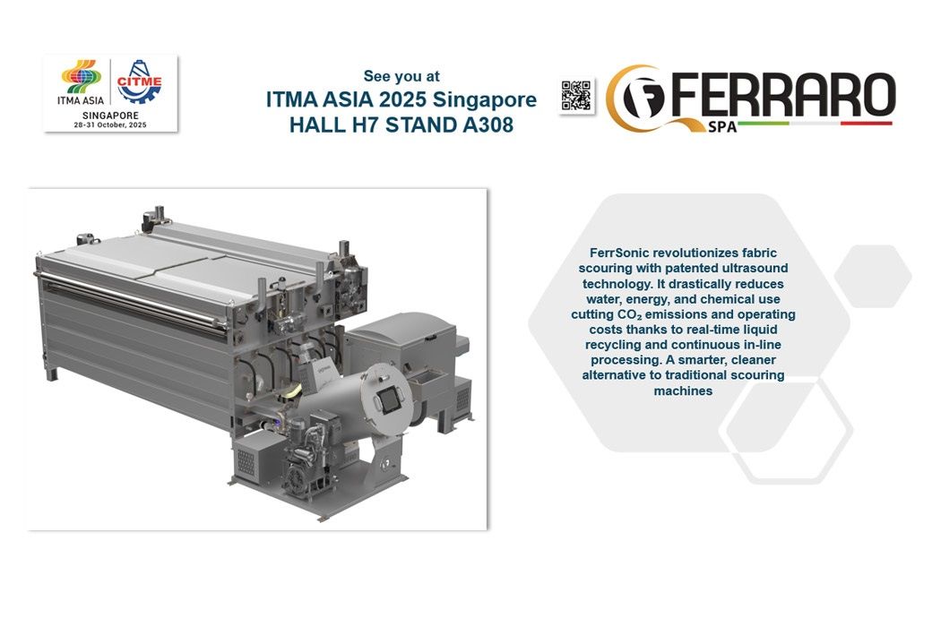 Ferraro to showcase ultrasound fabric scouring at ITMA ASIA + CITME