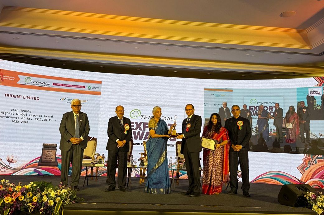 India’s Trident wins TEXPROCIL Gold Trophy for exports India’s Trident wins TEXPROCIL Gold Trophy for exports