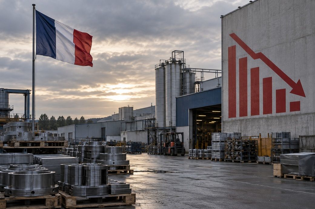 France manufacturing output falls 0.8% in July 2026