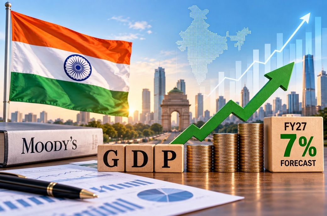 India’s FY27 GDP forecast raised to 7% on economic resilience: Moody’s India’s FY27 GDP forecast raised to 7% on economic resilience: Moody’s