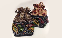 Handbags with Kalamkari motifs