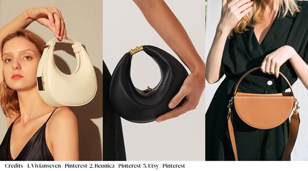 A collage of women holding a purseDescription automatically generated