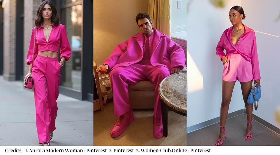 A collage of a person in a pink suit

AI-generated content may be incorrect.