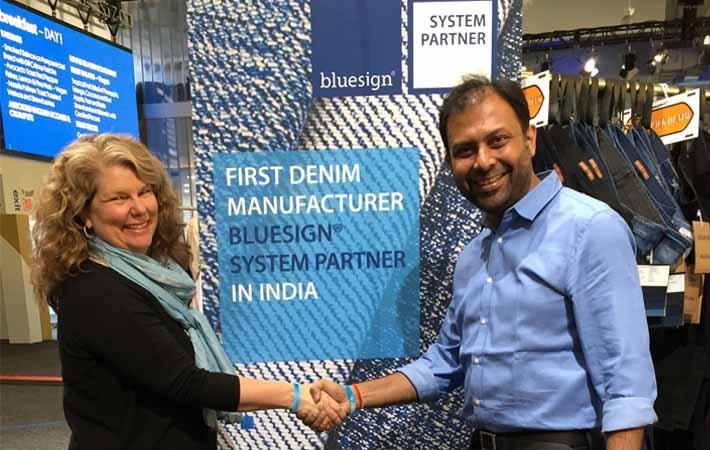 Courtesy: Bluesign Technologies/Jill Dumain (left), CEO of bluesign technologies with Aditya Goyal, MD of Anubha Industries