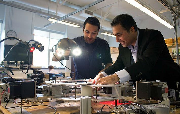 Professor Abbas Milani and graduate student Armin Rashidi using 3D scanning equipment to analyse textile composites. Courtesy: UBC