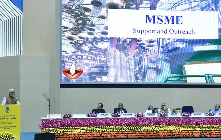 Prime Minister Narendra Modi addressing at the launch of the Support and Outreach Initiative for MSMEs, in New Delhi. Courtesy: PIB