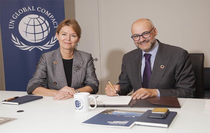 Victor Luis (R) at the UN Global Compact headquarters ; Courtesy: Tapestry