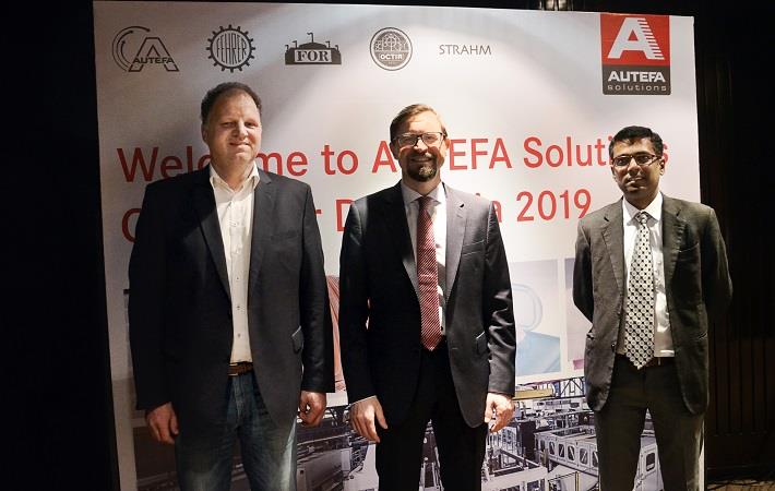 L-R: Andreas Meier, Product Manager Nonwovens; Alexander Stampfer, Regional Sales Director Nonwovens; Amar Surve, Sales Manager India at Autefa Solutions Customer Day India