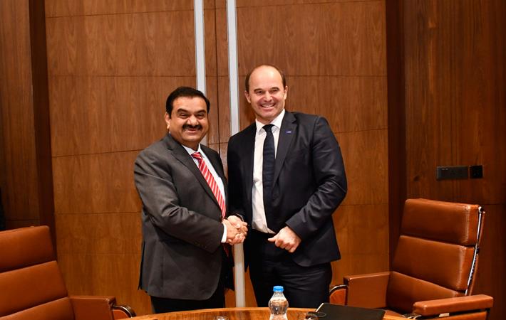 Martin Brudermüller, Chairman of the Board of Executive Directors, BASF SE (right) and Gautam Adani, Chairman of the Adani Group signed an MoU ; Courtesy: BASF