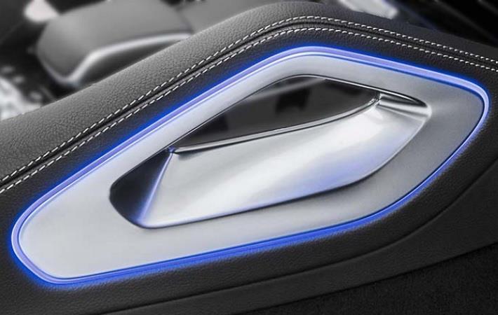 Centre console handle with ambient lighting for the Mercedes GLE. Pic: EMS Group