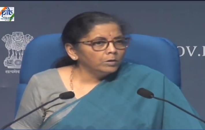 Finance Minister Nirmala Sitharaman addressing a press conference on May 17, 2020. Pic: PIB/youtube