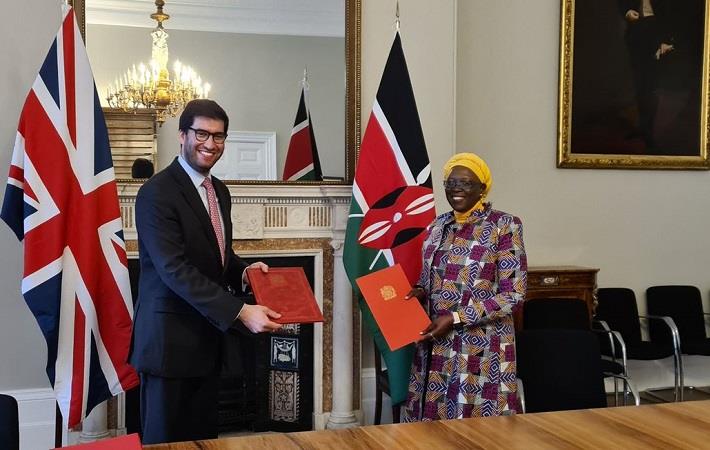 UK international trade minister Ranil Jayawardena (left) with Kenya