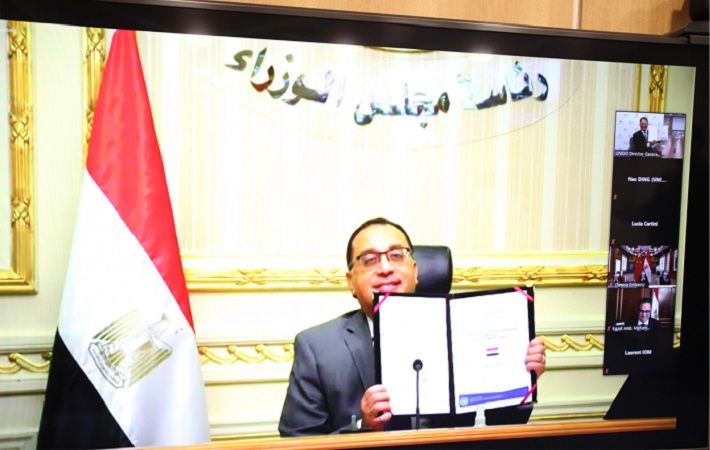 Egyptian Prime Minister Mostafa Madbouly after signing PCP with UNIDO. Pic: UNIDO