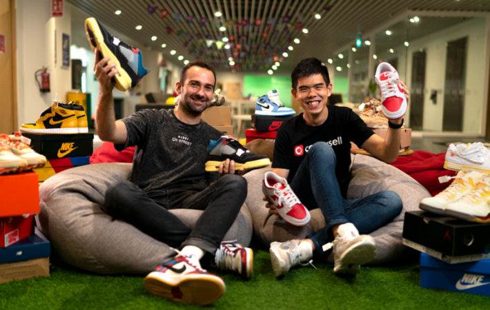 Gijs Verheijke, founder and CEO of Ox Street, (left) and Quek Siu Rui, co-founder and CEO of Carousell. Pic: Carousell